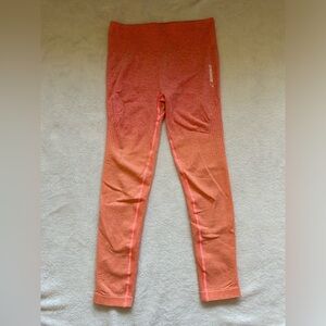 GYMSHARK Pink Orange Ombre Adapt Seamless Leggings Size Medium High Rise​